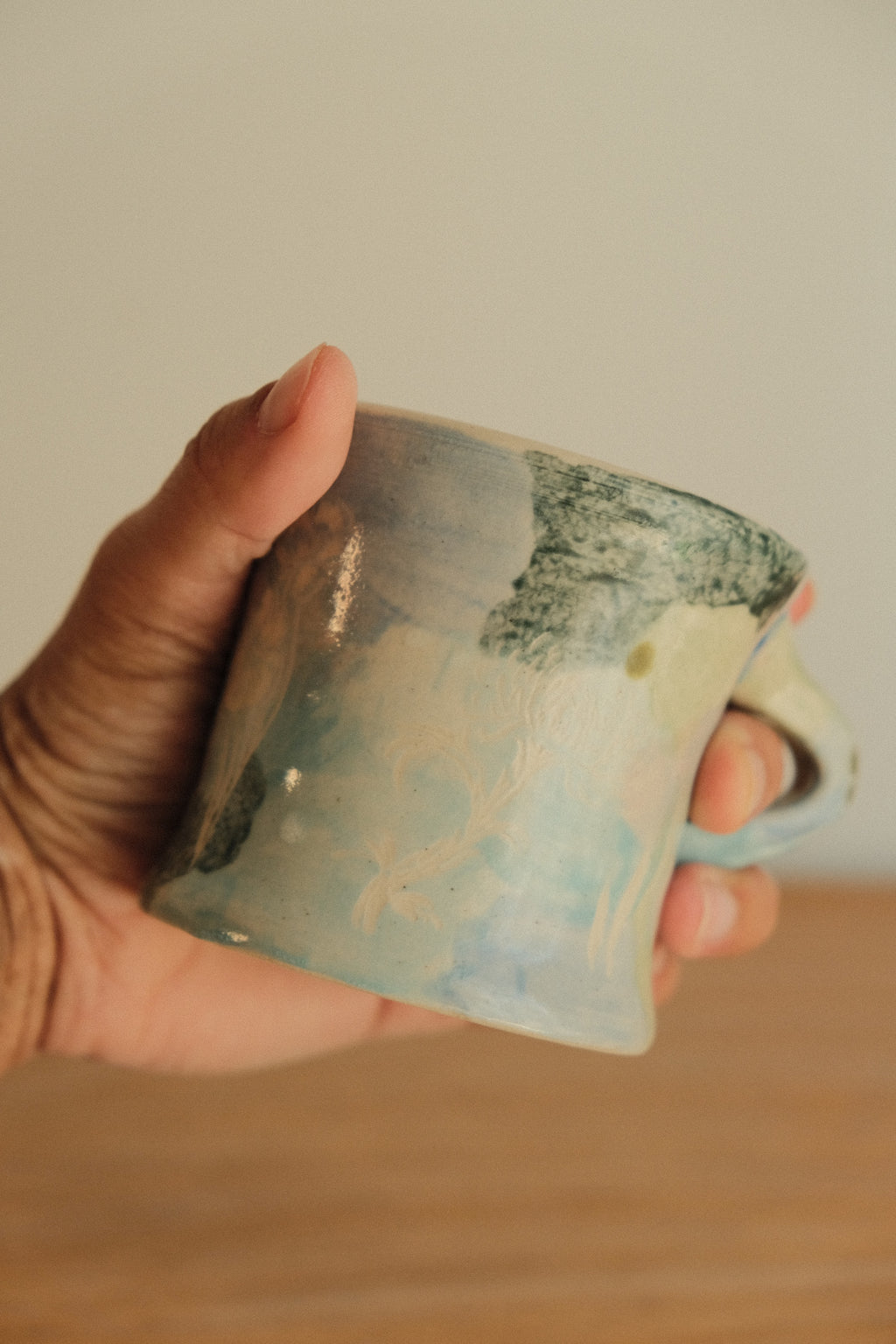 Blue Dandelion Wildflower Mug