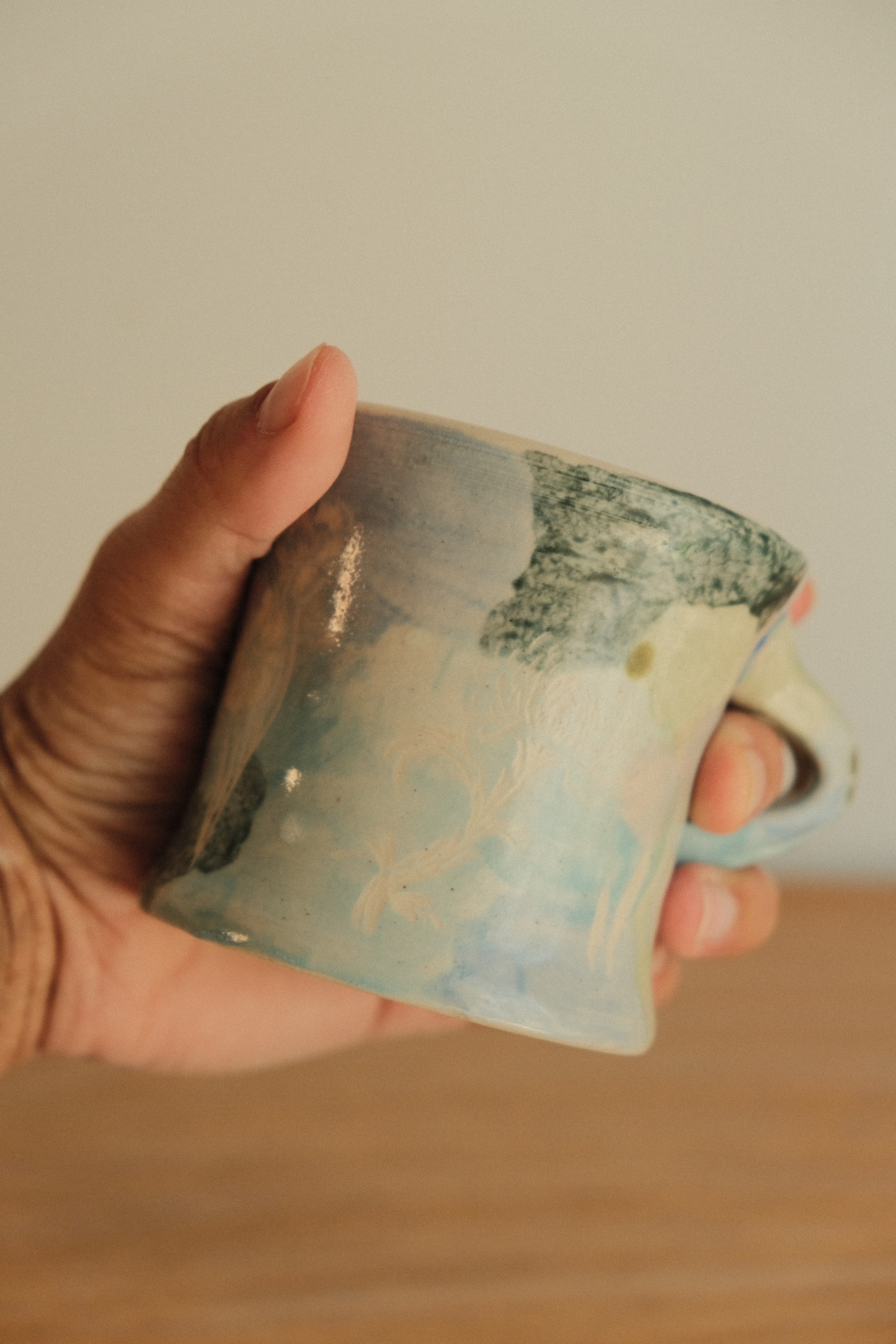 Blue Dandelion Wildflower Mug