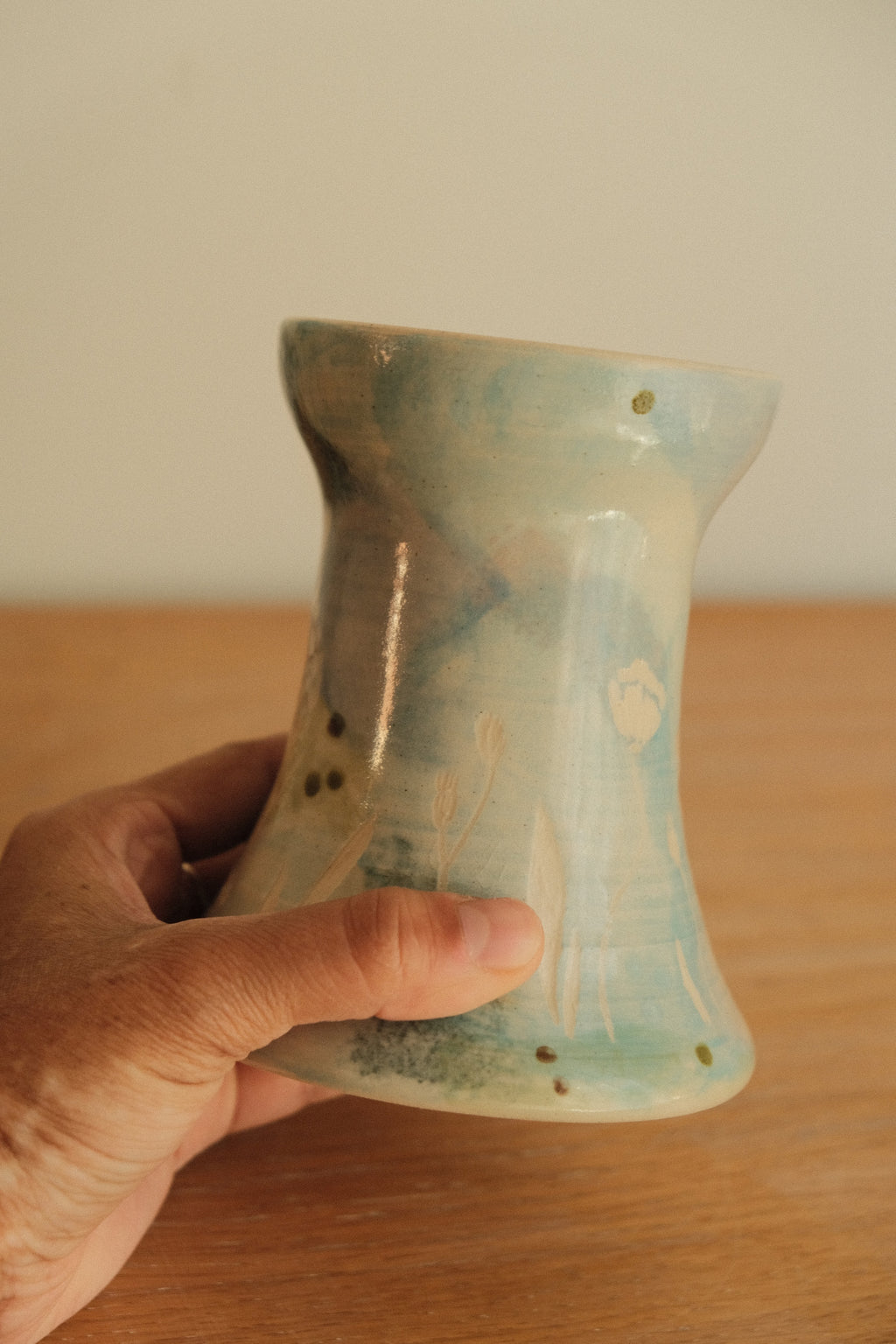 Blue Poppy Wildflower Vase
