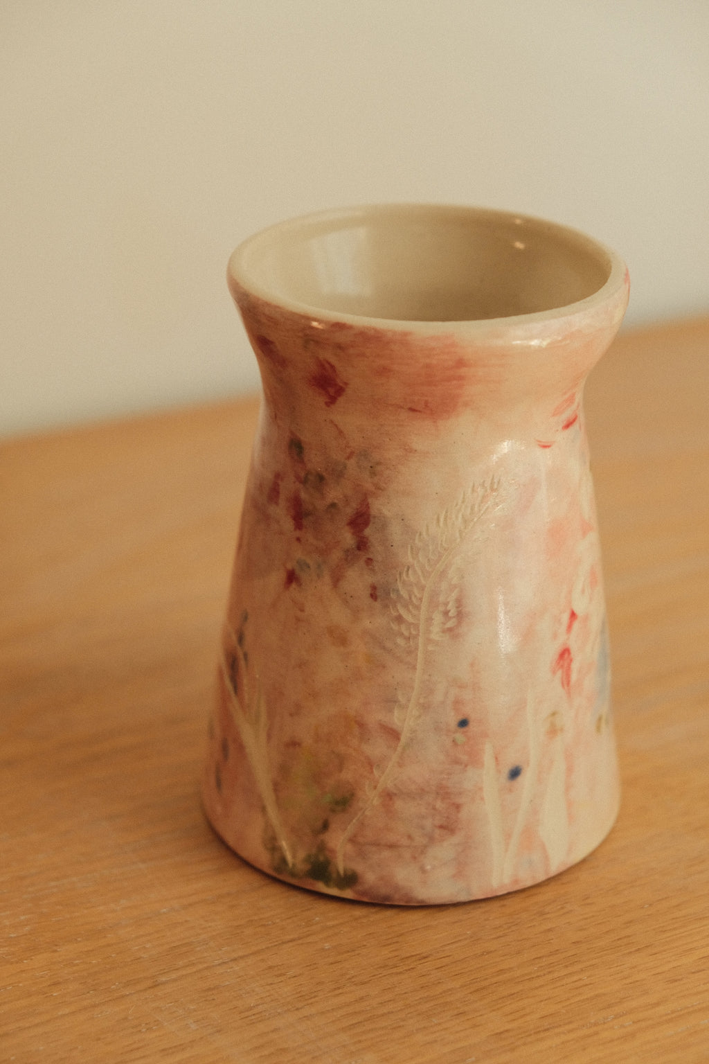 Pink Painted Wildflower Vase