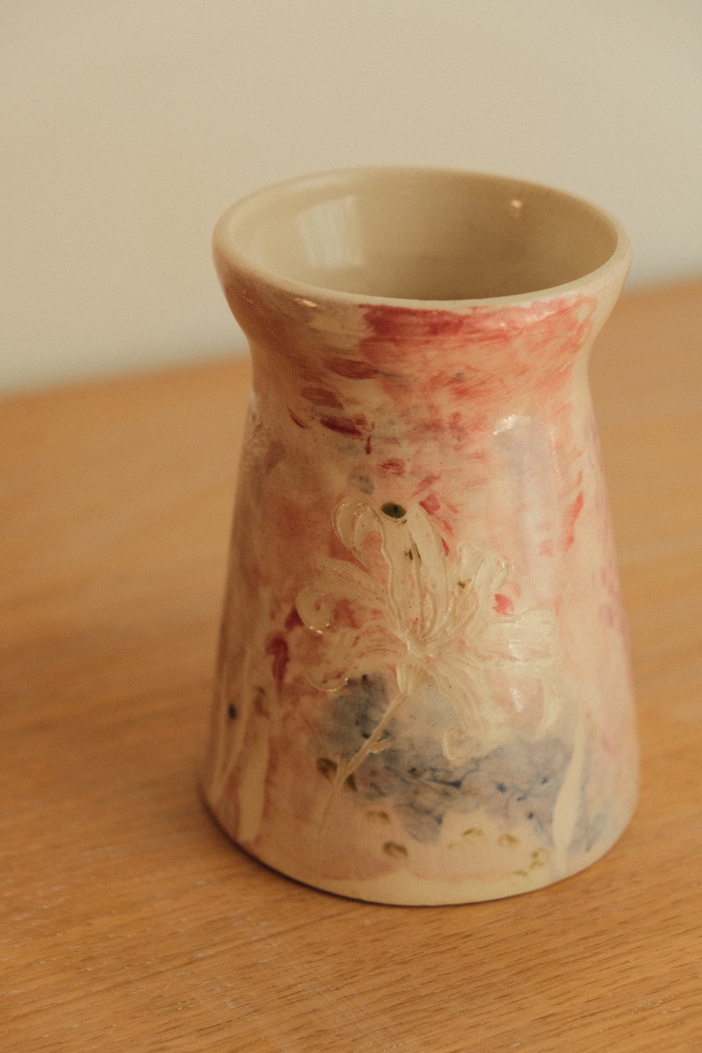 Pink Painted Wildflower Vase