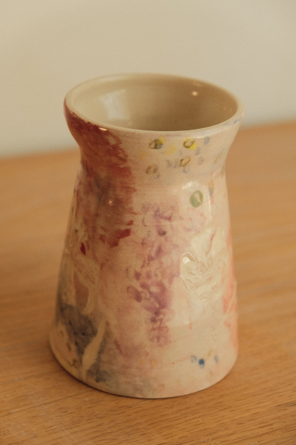 Pink Painted Wildflower Vase