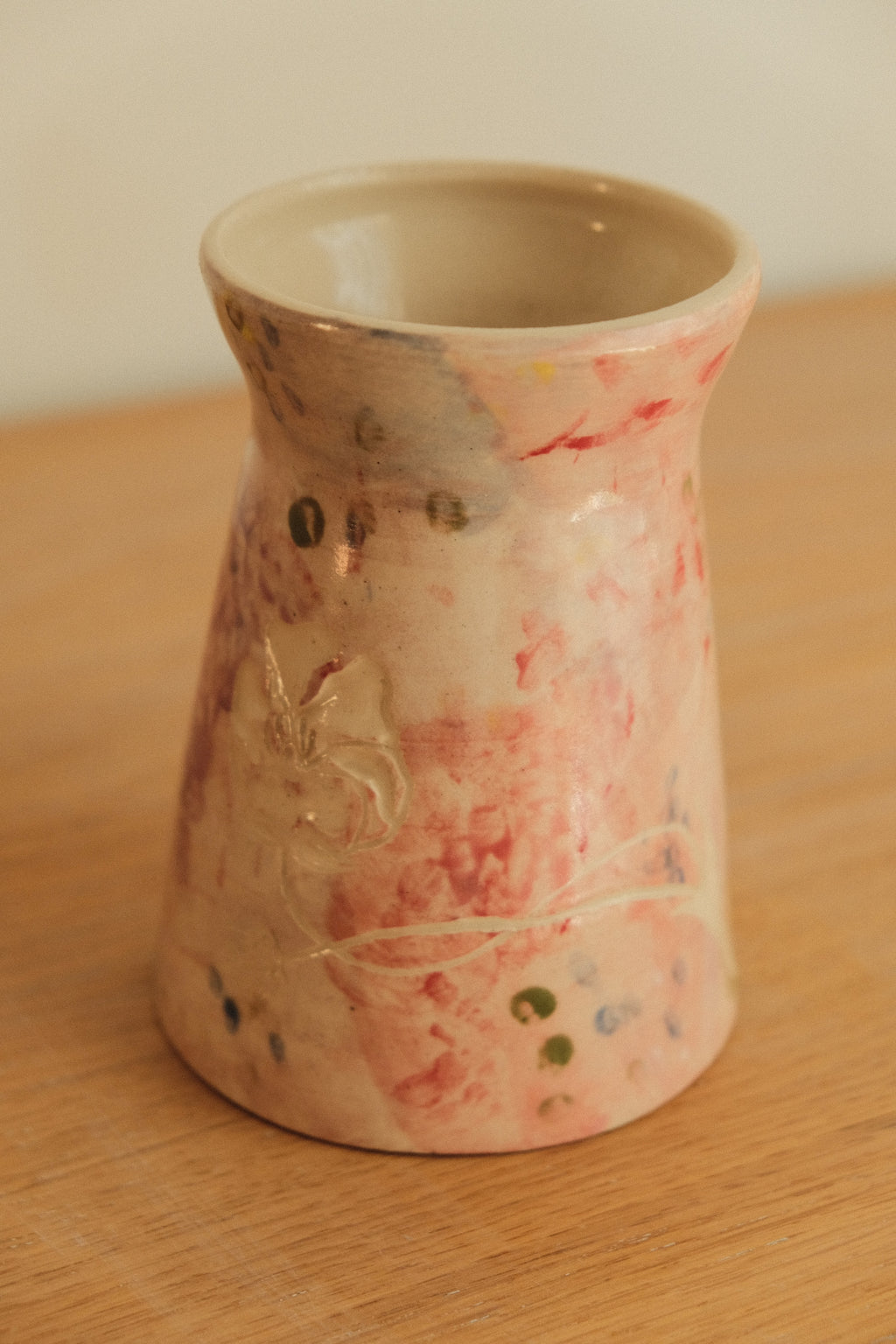 Pink Painted Wildflower Vase