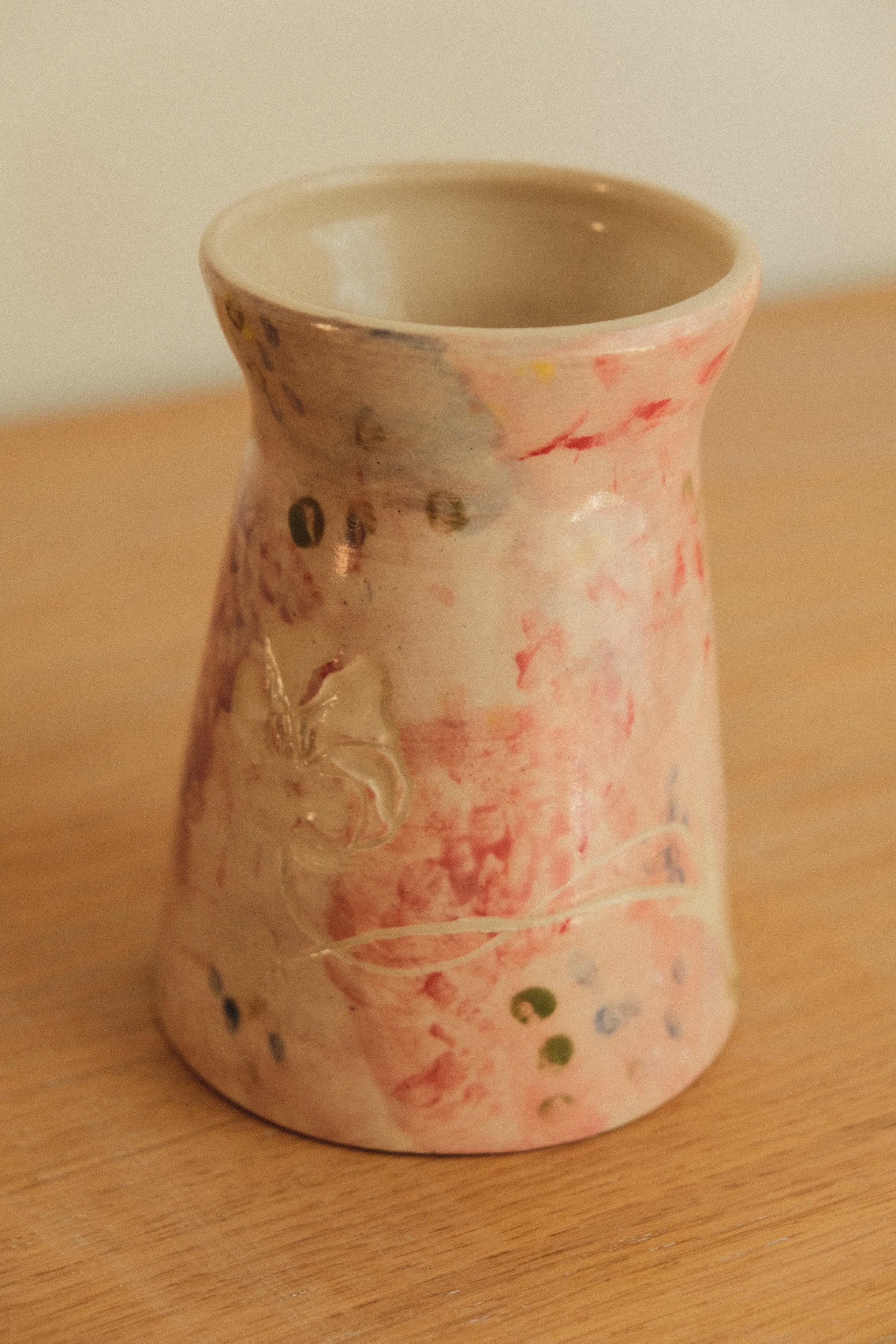 Pink Painted Wildflower Vase