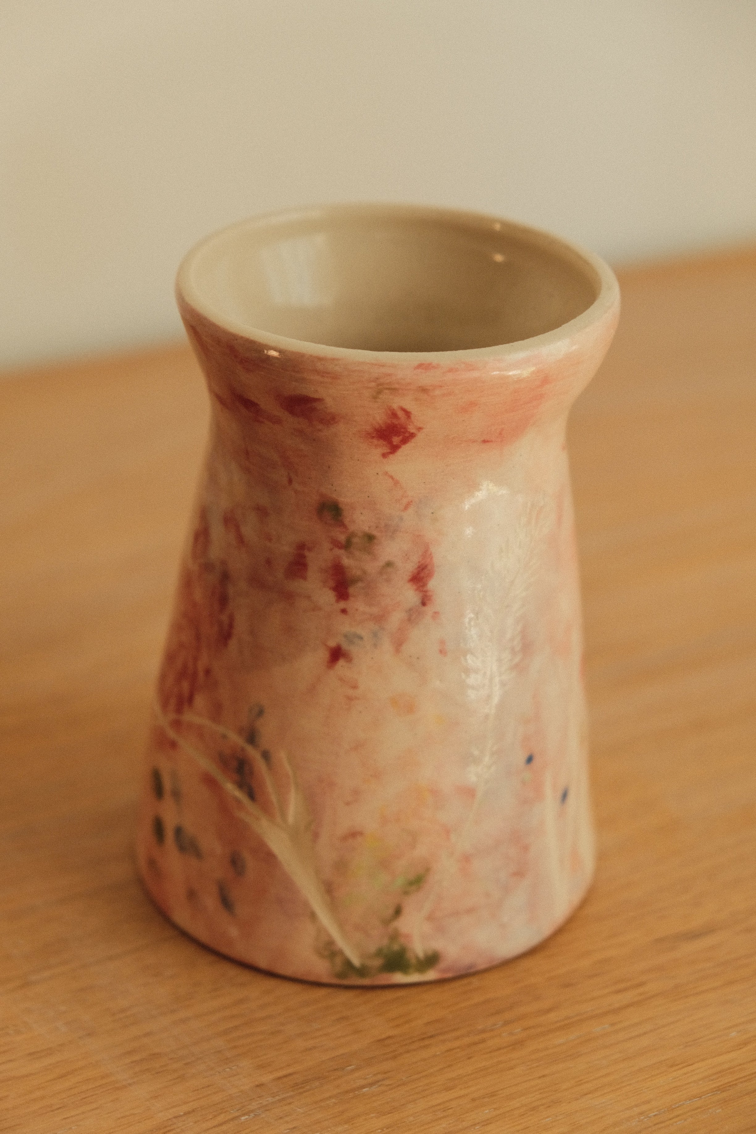 Pink Painted Wildflower Vase