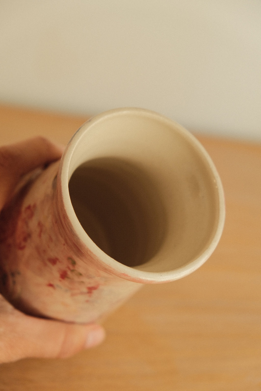 Pink Painted Wildflower Vase